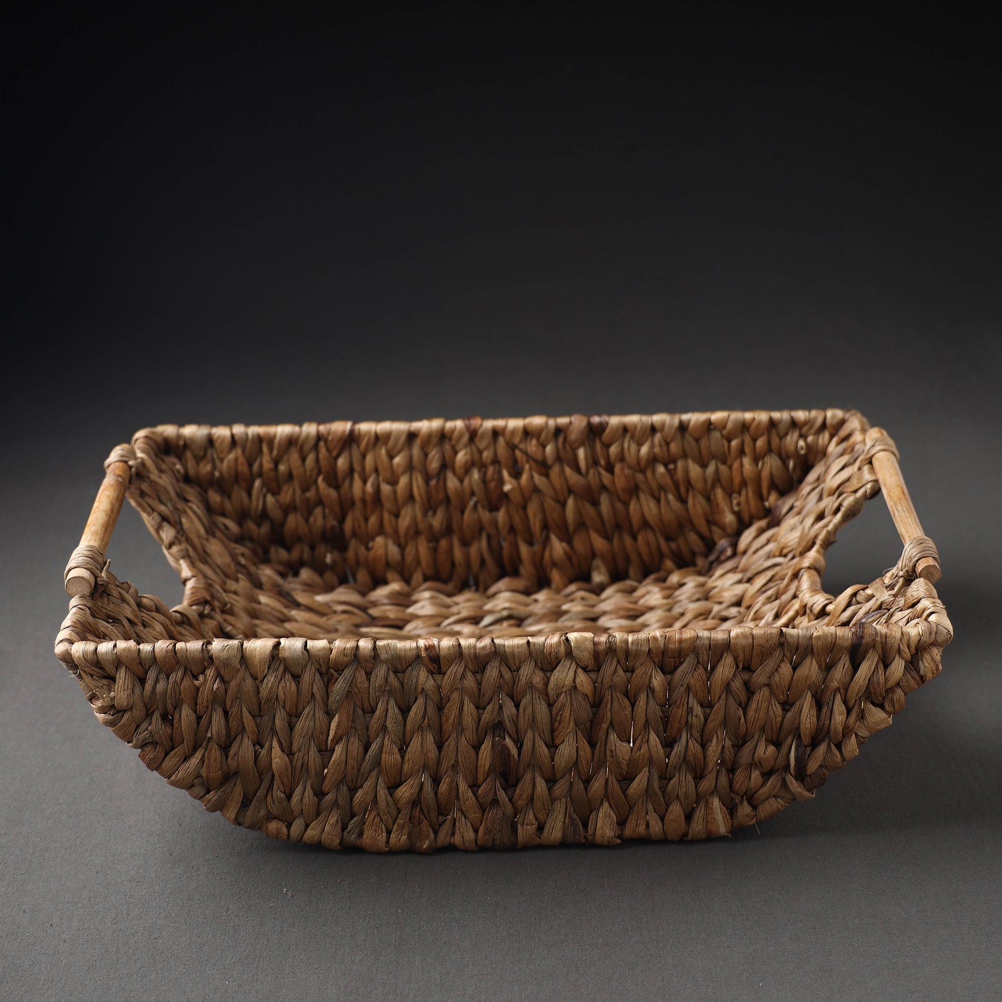  Brown Handcrafted Organic Water Hyacinth Multipurpose Boat Basket 