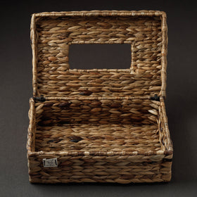 Brown Handcrafted Organic Water Hyacinth Tissue Box 