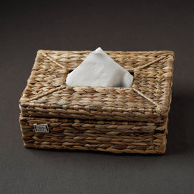 Brown Handcrafted Organic Water Hyacinth Tissue Box 