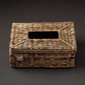 Brown Handcrafted Organic Water Hyacinth Tissue Box 