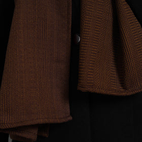 Brown - handcrafted patchwork woollen stole 12