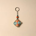 Brown Handcrafted Phulkari Embroidered Keychain