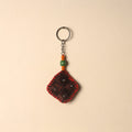 Brown Handcrafted Phulkari Embroidered Keychain