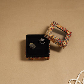 Handcrafted printed fabric ring/earring box 47