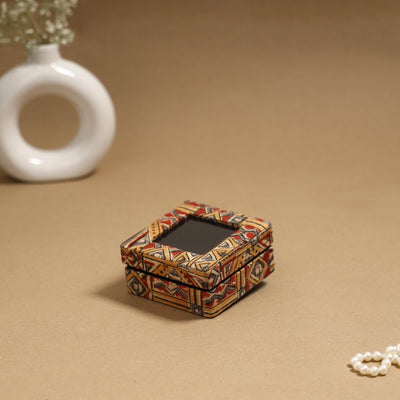 Handcrafted printed fabric ring/earring box 47