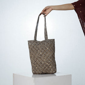 Brown Handcrafted Quilted Bagru Block Printed Shoulder Bag