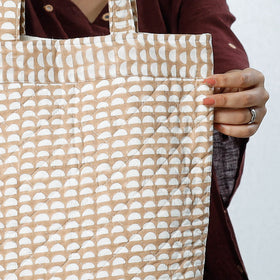 Brown Handcrafted Quilted Bagru Block Printed Shoulder Bag
