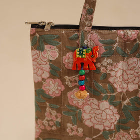  Brown Handcrafted Quilted Cotton Hand Bag