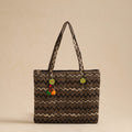 Brown Handcrafted Quilted Cotton Hand Bag