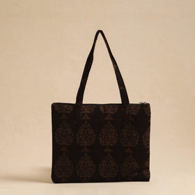  Brown Handcrafted Quilted Cotton Hand Bag