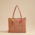 Brown Handcrafted Quilted Cotton Hand Bag