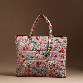 Brown Handcrafted Quilted Cotton Hand Bag 36