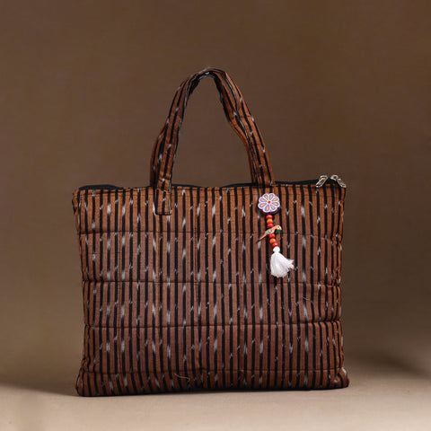 Brown Handcrafted Quilted Cotton Hand Bag 63