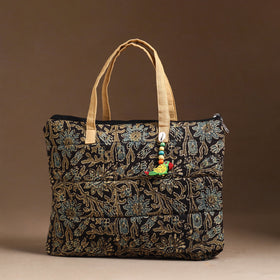 Brown Handcrafted Quilted Cotton Hand Bag 73