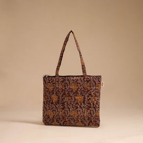 Brown - handcrafted quilted cotton handbag 13