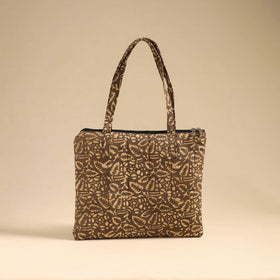 Brown Handcrafted Quilted Cotton Handbag