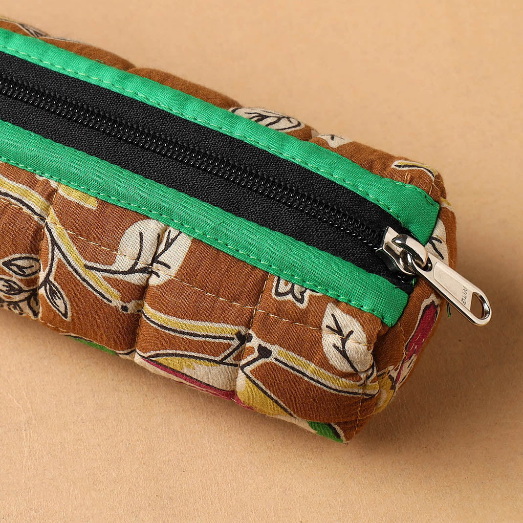 Handcrafted Quilted Cotton Pencil Pouch