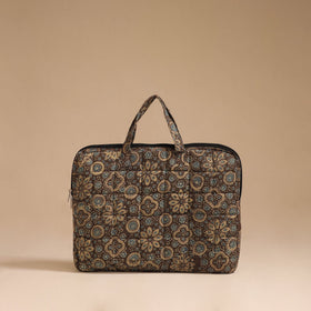 Brown - handcrafted cotton quilted laptop bag 44