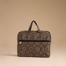 Brown - handcrafted cotton quilted laptop bag 44