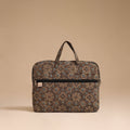 Brown - handcrafted cotton quilted laptop bag 44