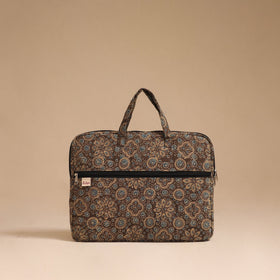 Brown - handcrafted cotton quilted laptop bag 44