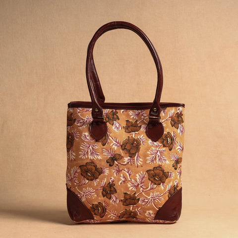 Handcrafted Sanganeri Printed Leather Shoulder Bag 