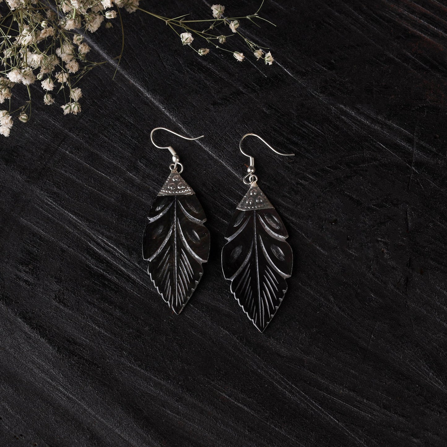 Brown - handcrafted seashell earrings 45