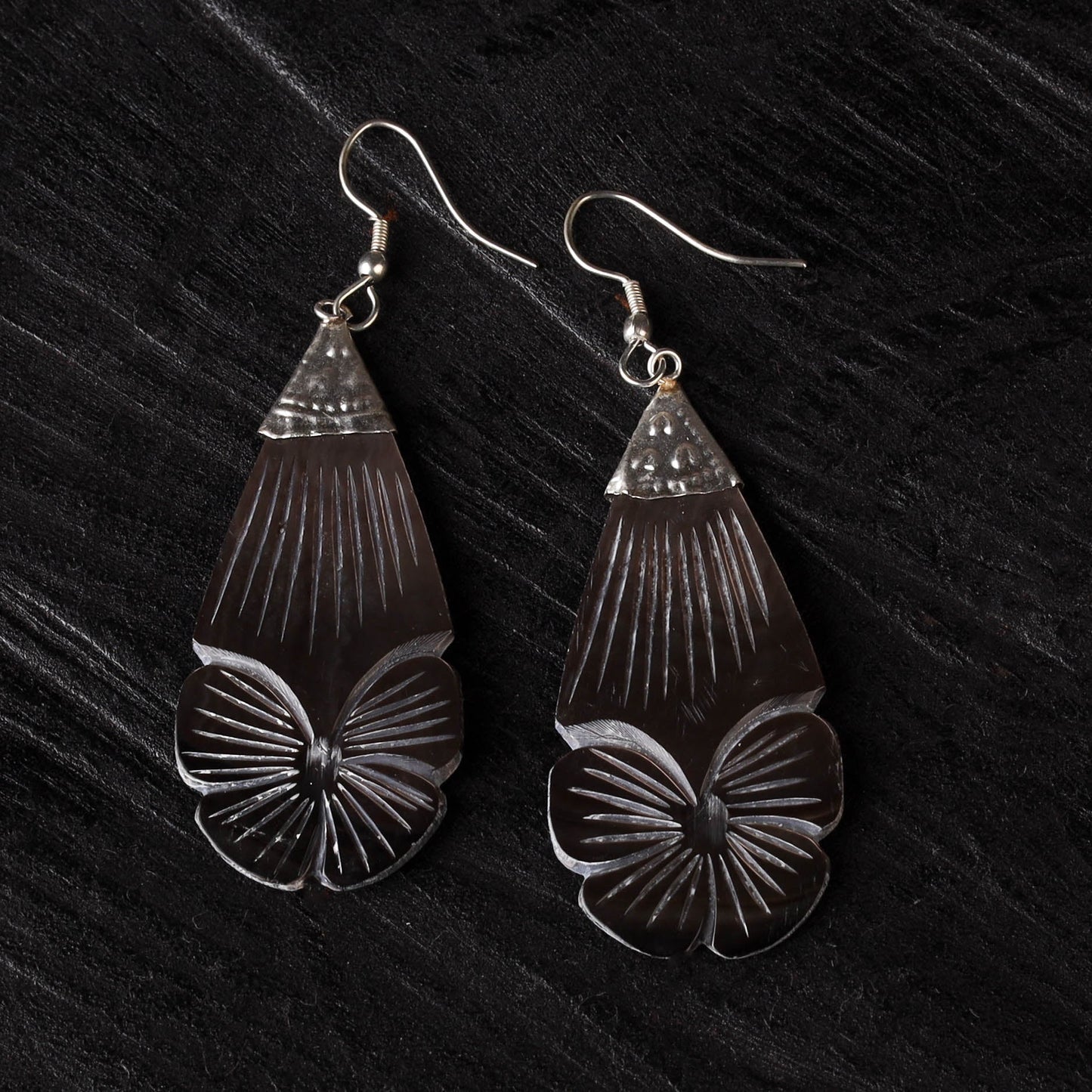 Brown - handcrafted seashell earrings 46