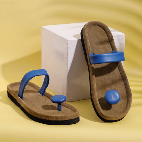 Brown Handcrafted Women's Leather Slippers with Suede 