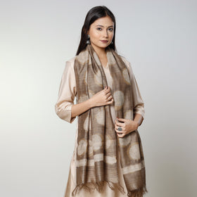 Buy Handloom Block Art Print Tussar Silk Bindaas Stole