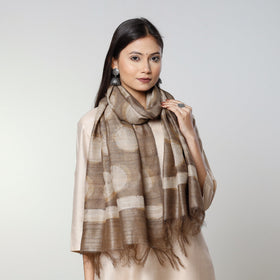 Buy Handloom Block Art Print Tussar Silk Bindaas Stole