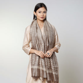 Buy Handloom Block Art Print Tussar Silk Bindaas Stole