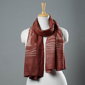 Buy Block Art Print Natural Dyed Tussar Silk Bindaas Stole