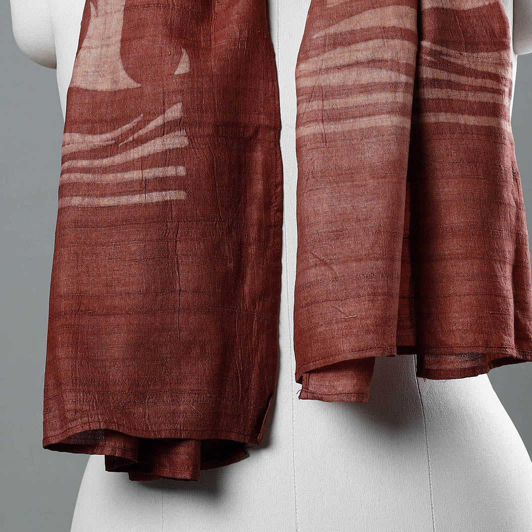 Buy Block Art Print Natural Dyed Tussar Silk Bindaas Stole