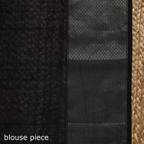 Brown - handloom buti maheshwari saree with zari border 43