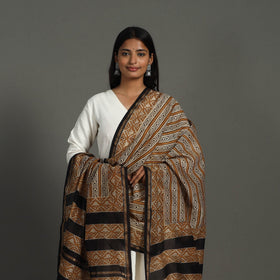 Brown - handloom chanderi silk bagru dupatta 25