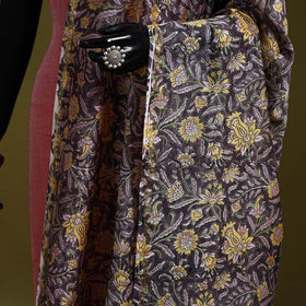 Brown - handloom chanderi silk hand sanganeri dupatta 37