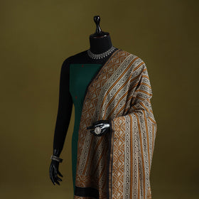 Brown - handloom chanderi silk hand natural dyed bagru
