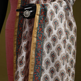 Brown - handloom chanderi silk hand sanganeri dupatta 28