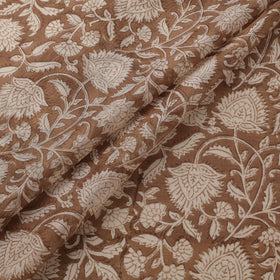 Handloom chanderi silk hand sanganeri fabric 08