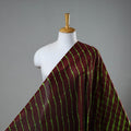  Brown Handloom Chanderi Silk Tie-Dye Leheriya Fabric