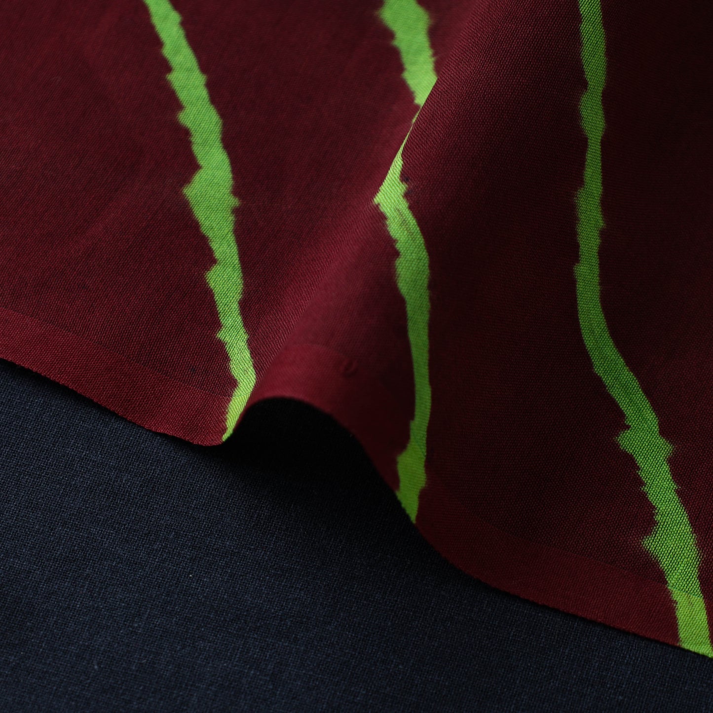  Brown Handloom Chanderi Silk Tie-Dye Leheriya Fabric