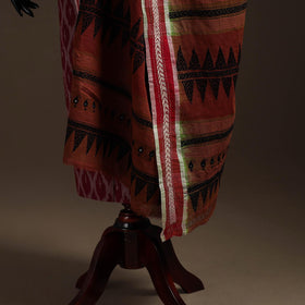 Brown - handloom cotton bengal hand kantha work dupatta 05