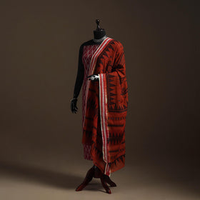 Brown - handloom cotton bengal hand kantha work dupatta 07