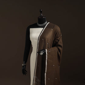 Handloom cotton bengal jamdani dupatta 37 - handcrafted