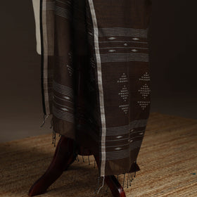 Handloom cotton bengal jamdani dupatta 37 - handcrafted