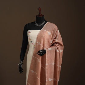 Brown Handloom Cotton Burdwan Jamdani Dupatta
