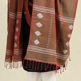 Brown - handloom cotton burdwan jamdani dupatta 32