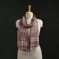Handloom cotton burdwan jamdani stole with tassels 02