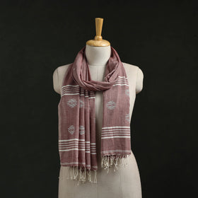 Handloom cotton burdwan jamdani stole with tassels 02